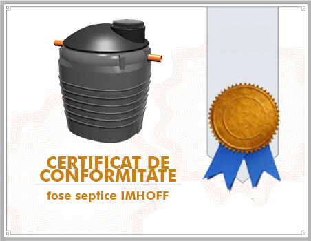 Certificat conformitate fose septice IMHOFF FECO
