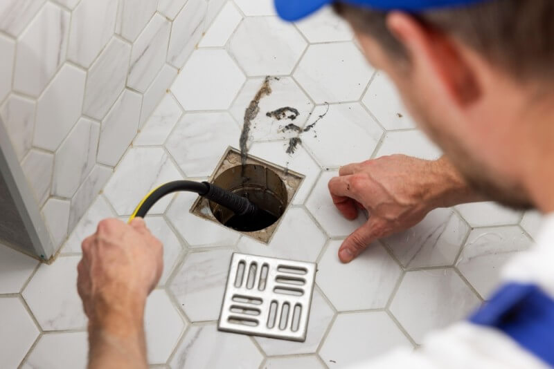 instalator care desfunda scurgerea blocata